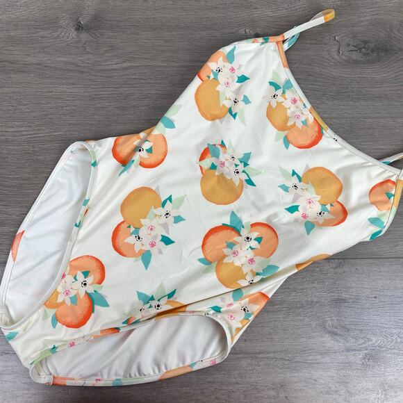 Kate Spade New York Cream Oranges Print One Piece Swimsuit Sz.M - Picture 5 of 14